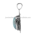 Larimar Gemstone 925 Sterling Silver Pendant Jewelry